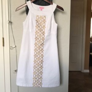 White and gold lily Pulitzer dress